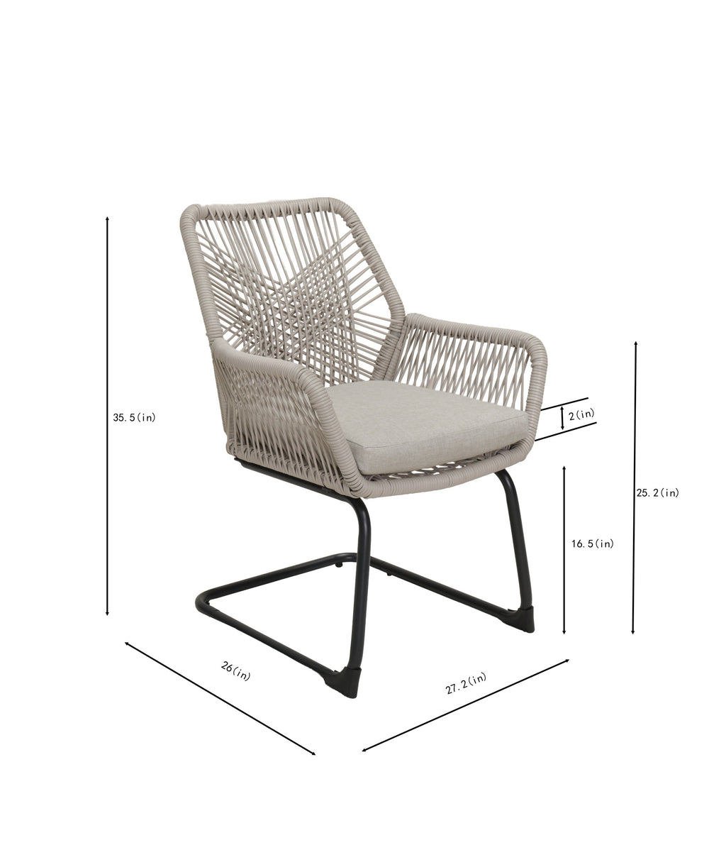 English Elm Ight Grey Pe Rattan Patio Armchairs with Spring Seats All Weather Set of 2 W3990P436957