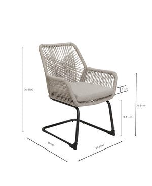 English Elm Ight Grey Pe Rattan Patio Armchairs with Spring Seats All Weather Set of 2 W3990P436957