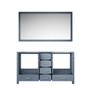 English Elm Dark Grey Double Bath Vanity With Mirror - 60" W X 22" D, Stylish Storage & Easy Installation! B2731S00515