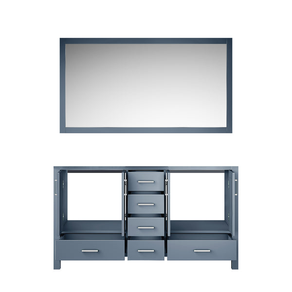 English Elm Dark Grey Double Bath Vanity With Mirror - 60" W X 22" D, Stylish Storage & Easy Installation! B2731S00515