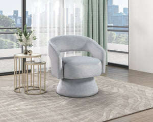 English Elm Modern Swivel Accent Chair in Lux Velvet Upholstery with Solid Wood Base, Compact Stylish Seating Gray 27.75 L x 26.5 W x 19.75 H B011P283813