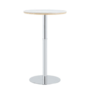 English Elm Rock Slab Round Bar Table with Gold Stainless Steel Base for Modern Home Entertaining W2920P443468