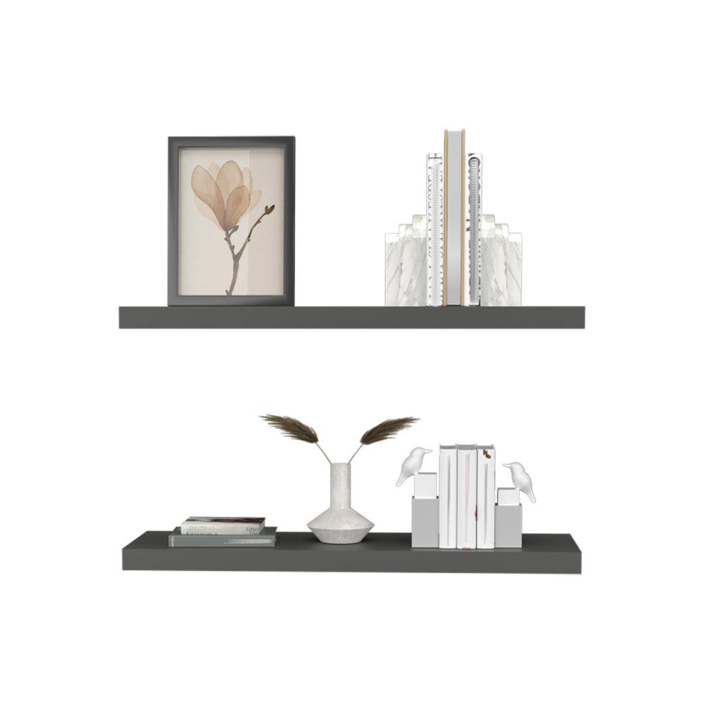 English Elm Ecco 31.5" Wide Floating Shelves Set Of 2 - Modern Wall Storage For Home Decor & Space-Saving Style B070P238863