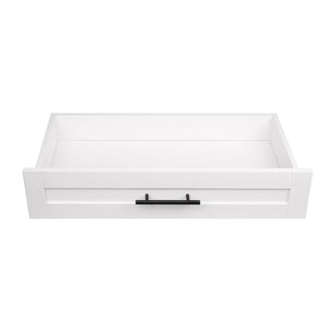 English Elm 63" Farmhouse Barn Door Storage Cabinet with Anti-Tip Safety, Quiet Drawers, Adjustable Shelf & Metal Handles White W2917P319121