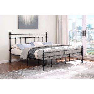English Elm Durango Matte Black Metal King Bed with Scrollwork Headboard for Rustic Bedrooms B062P447945