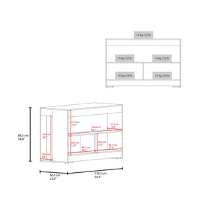 English Elm Worland,kitchen Island with Open Shelving and Wenge Finish for Modern Prep Spaces B128S00241