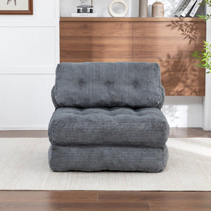 English Elm Folding Floor Sofa Bed Convertible Lounge Chair with Shredded Foam Fill for Bedroom Dark Gray W2200P442794