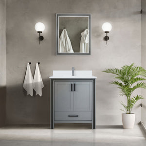 English Elm Dark Grey Bath Vanity Set With 28" Mirror - Modern Style, Easy Installation & Ample Storage Space B2731S00537