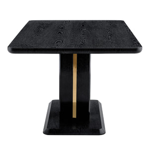 English Elm Modern Mdf Dining Table Seats Six with U-shaped Legs for Minimalist Interiors Black W1151S04162