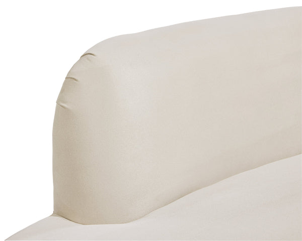 Sunpan Cassey Bench – Contemporary Curved Design with Gold Stainless Steel Base for Stunning Home Appeal Casablanca Cloud