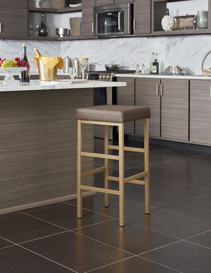 OSP Home Furnishings 30" Gold Backless Stool Camel