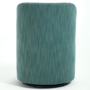 English Elm Set Swivel Barrel Accent Chair Armless Linen Upholstered Compact Seat for Dining Vanity Bedroom Dark Green W3244P454059