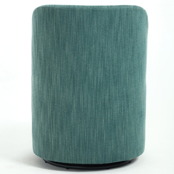 English Elm Set Swivel Barrel Accent Chair Armless Linen Upholstered Compact Seat for Dining Vanity Bedroom Dark Green W3244P454059