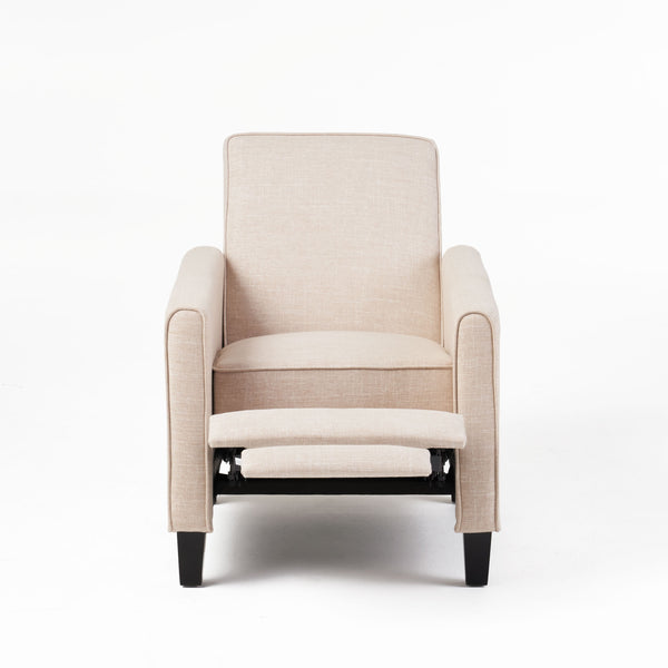 English Elm Christopher Knight Home® - Light Beige Linen Push Back Chair with Plush Padding, Ergonomic Recline, Durable Frame for Home Comfort 52422.00FLBEI