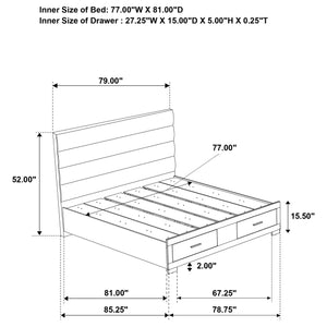 English Elm Hemlock Architectural Platform Bed Warm Wood Grain Headboard for Master Suite B062S01502
