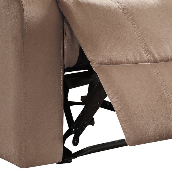 English Elm Brown Memory Foam Recliner with Pillow Top Arms, Microfiber Motion Chair, Smooth Latch Recline Comfort B062P215450