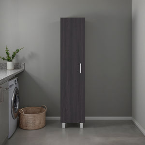 English Elm Vegas Tall Narrow Oak Tower Cabinet with Fixed Shelves for Laundry Utility Rooms Wenge B128P473979