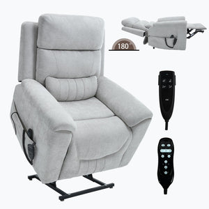 English Elm Dual Motor Power Lift Recliner with Massage Heat and Leatherair Upholstery 350 Lb W3224S00020