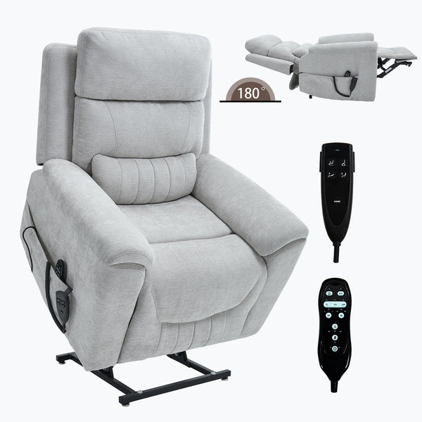 English Elm Dual Motor Power Lift Recliner with Massage Heat and Leatherair Upholstery 350 Lb W3224S00020