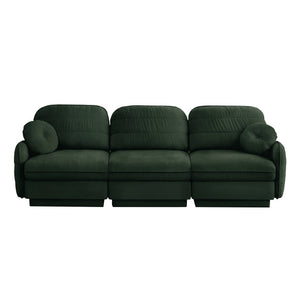 English Elm 105"chenille Cloud Sofa Quilted Plush Three Seater with Deep Cushions for Living Room Green W714S01768