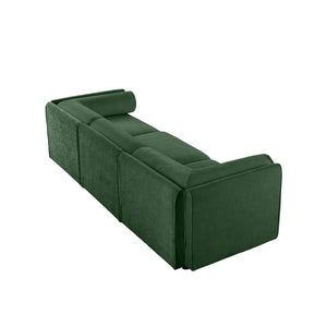 English Elm Elegant Green Chenille Sofa: Chic 3-Seater With Hidden Storage, Ergonomic Backrest & Modular Design W714S01060