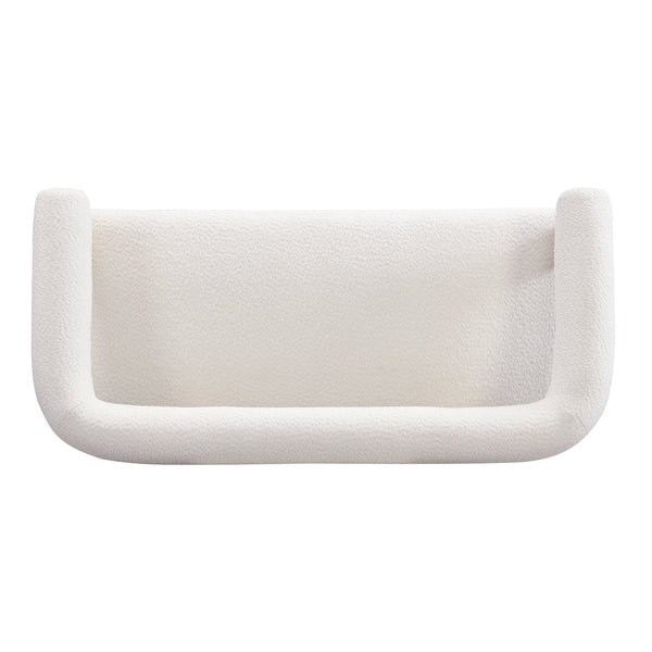 English Elm Christopher Knight Home® - Round boucle armrest loveseat with curved ergonomic design, compact cozy two-seater for small spaces and lofts Beige,Natural N771P370615M