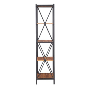 Homelegance By Top-Line Braydon 69.4" H x 23.6" W Metal Etagere Bookcase Brown Metal