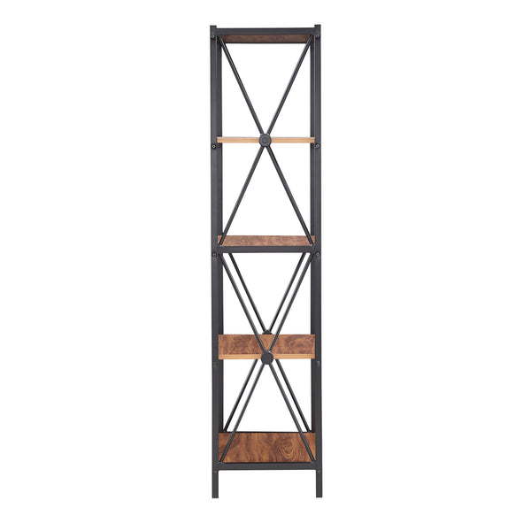 Homelegance By Top-Line Braydon 69.4" H x 23.6" W Metal Etagere Bookcase Brown Metal