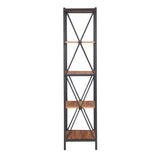 Homelegance By Top-Line Braydon 69.4" H x 23.6" W Metal Etagere Bookcase Brown Metal