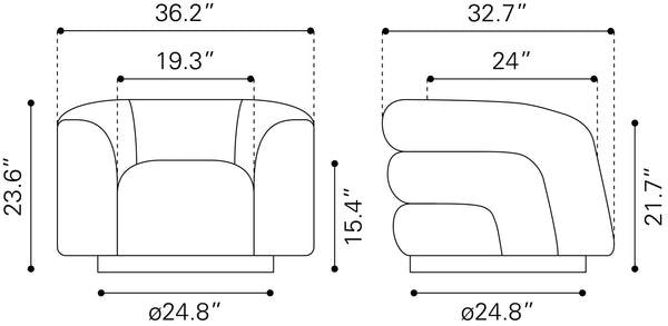 Havn Accent Chair Black 110006 Zuo Modern