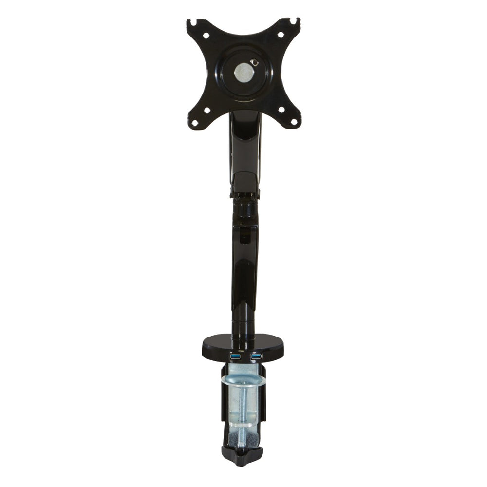 OSP Home Furnishings Single Monitor Arm with Gas Lift and Full Articulation for Ergonomic Desk Setup Black A2MAS1730-BK