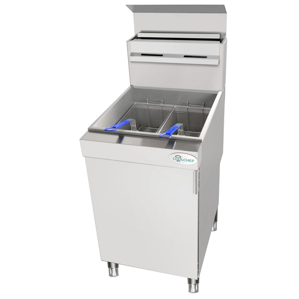 English Elm 150,000 Btu Five Burner Lp Floor Fryer with 80 Lb Oil Capacity for Busy Kitchens W3629P365494