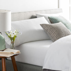 English Elm Brookside Tencel Sheet Set Split King - Silky Eco-Friendly Lyocell, Moisture-Wicking, 18" Deep Pockets White B350P326204