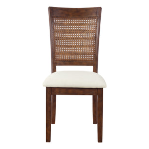OSP Home Furnishings Walden Cane Back Dining Chair  - Set of 2 Linen / Burnt Brown