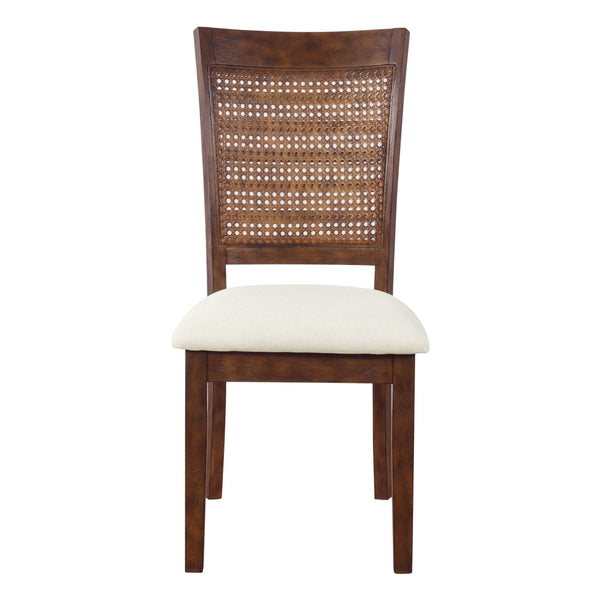OSP Home Furnishings Walden Cane Back Dining Chair  - Set of 2 Linen / Burnt Brown