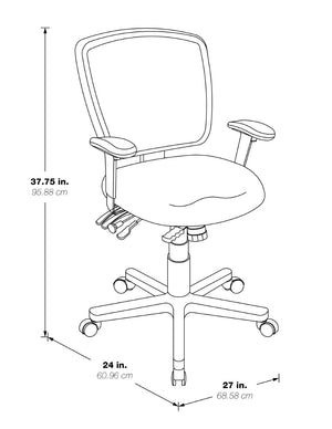 OSP Home Furnishings Progrid® Ergonomic Mesh Mid Back Office Chair with Lumbar Support and Pneumatic Height Lift 92893-R
