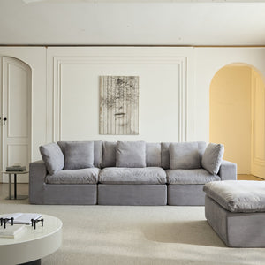 English Elm H-022-NOT Ancient White Compression Sofa K3207-19 | 35D High-Density Sponge, Sherpa Fabric, Quadruple Packaged Protection W3622P346261