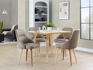 English Elm Chair Set of 2 Zebra Wood Grain Faux Leather Padded Dining Seating Contemporary B202S02127