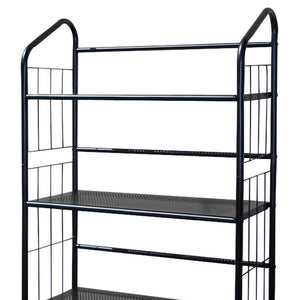 English Elm 49" 4-Tier Metal Standing Bookshelf in Black Finish — Slim 37x14 Organizer, Sturdy, Easy Assembly, Versatile Decor B072115891
