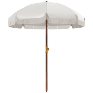 English Elm Outsunny Portable Beach Umbrella Uv 40 Plus Vented Canopy Fringed Resort Style Shade W2225P174259