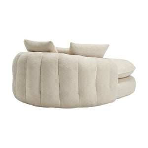 English Elm Oversized Memory Foam Chenille Bean Bag Sofa with Wrap-Around Backrest and Lumbar Support for Adults Beige W395P359408