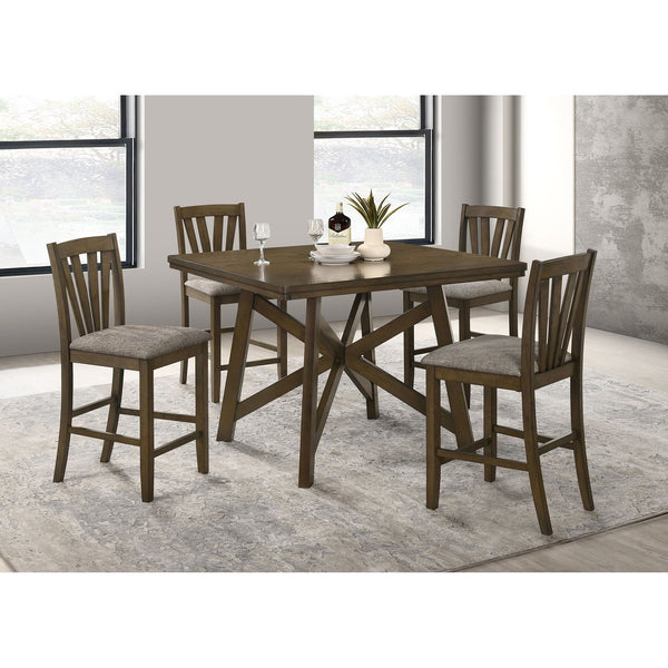 English Elm Maxine Brown Mindi Veneer Square Counter Height Table for Farmhouse Dining Rooms B062S01451