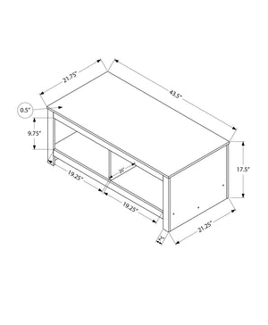 English Elm Coffee Table Rectangular Grey Laminate with Bottom Shelf for Transitional Living Rooms B2710P461753