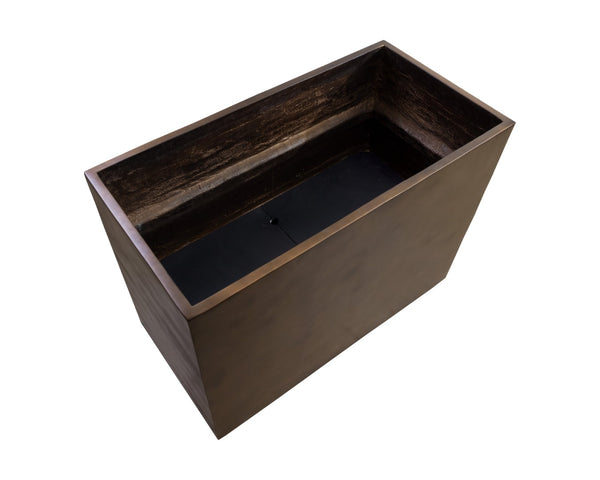 Sunpan LEILANI PLANTER - ELEGANT MODERN RECTANGULAR DESIGN FOR INDOOR AND OUTDOOR SPACES, ANTIQUE BRONZE Gold 111139
