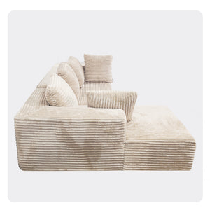 English Elm Cloud Plush Sectional Sofa L-Shape Chaise, CertiPUR-US Foam, Machine Washable Corduroy, Stain-Resistant Comfort W3341P346290