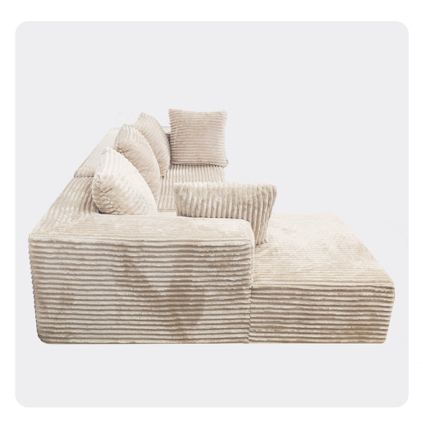 English Elm Cloud Plush Sectional Sofa L-Shape Chaise, CertiPUR-US Foam, Machine Washable Corduroy, Stain-Resistant Comfort W3341P346290
