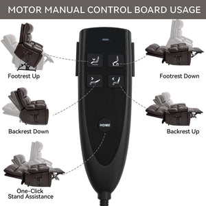 English Elm Brown Leatheraire Power Lift Recliner Dual Motor Massage Heat Heavy Duty 350lb W1803P340308