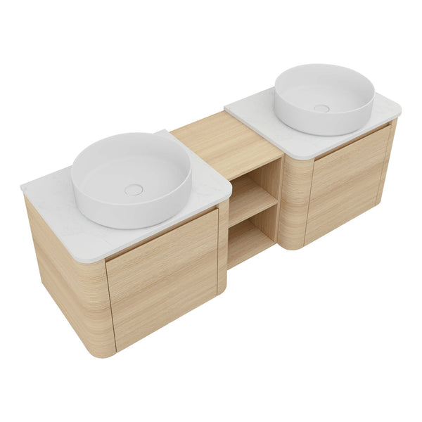 English Elm 60'' Wall-Mounted Bathroom Vanity With Ceramic Sink & Soft-Close Cabinet, Modern Storage Solution W999S00471