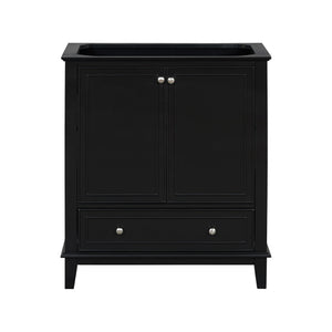 English Elm 30" Matte Black Bathroom Vanity Base Solid Wood Frame Mdf Storage Cabinet Modern N725P186143B