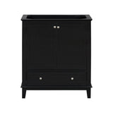 English Elm 30" Bathroom Vanity Without Sink, Base Only, Multi-Functional Bathroom Cabinet With Doors and Drawer, Solid Frame and Mdf Board, Black